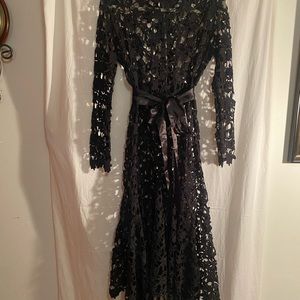 Beautiful Black Lace Asymmetrical Long Dress Size XL
